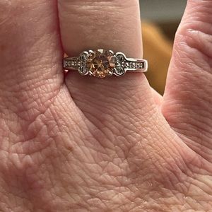 Size 7 yellow garnet and silver ring